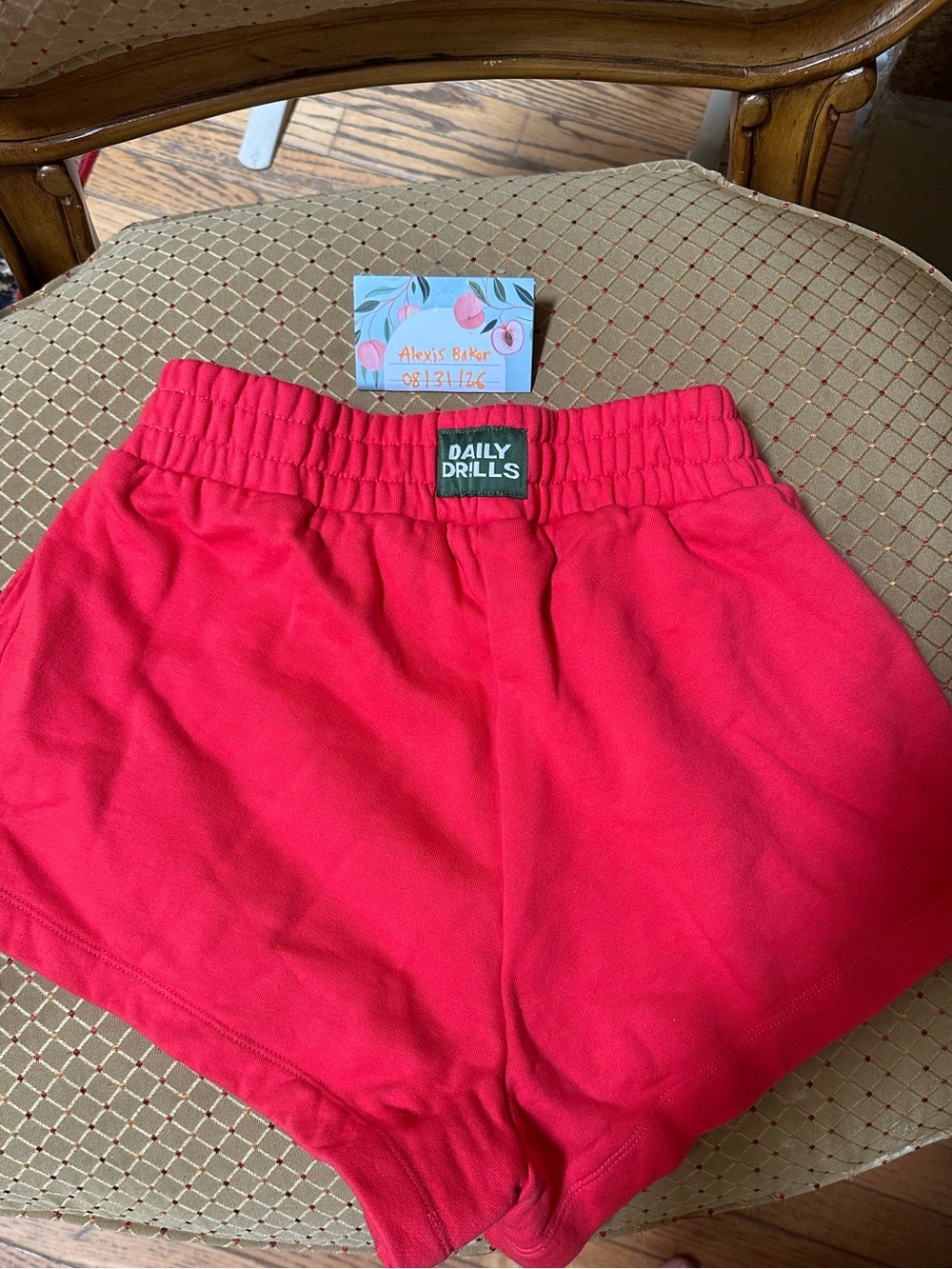Daily Drills shorty shorts in the color Cupid, size xs/s